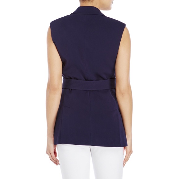 Rebecca Taylor Navy Suiting Vest Size 10 - Picture 2 of 3